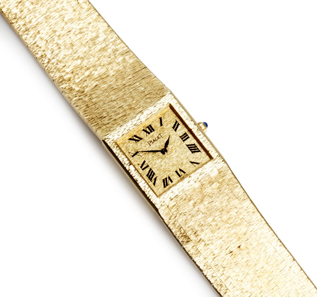 An eighteen karat gold integral bracelet wristwatch, Piaget,