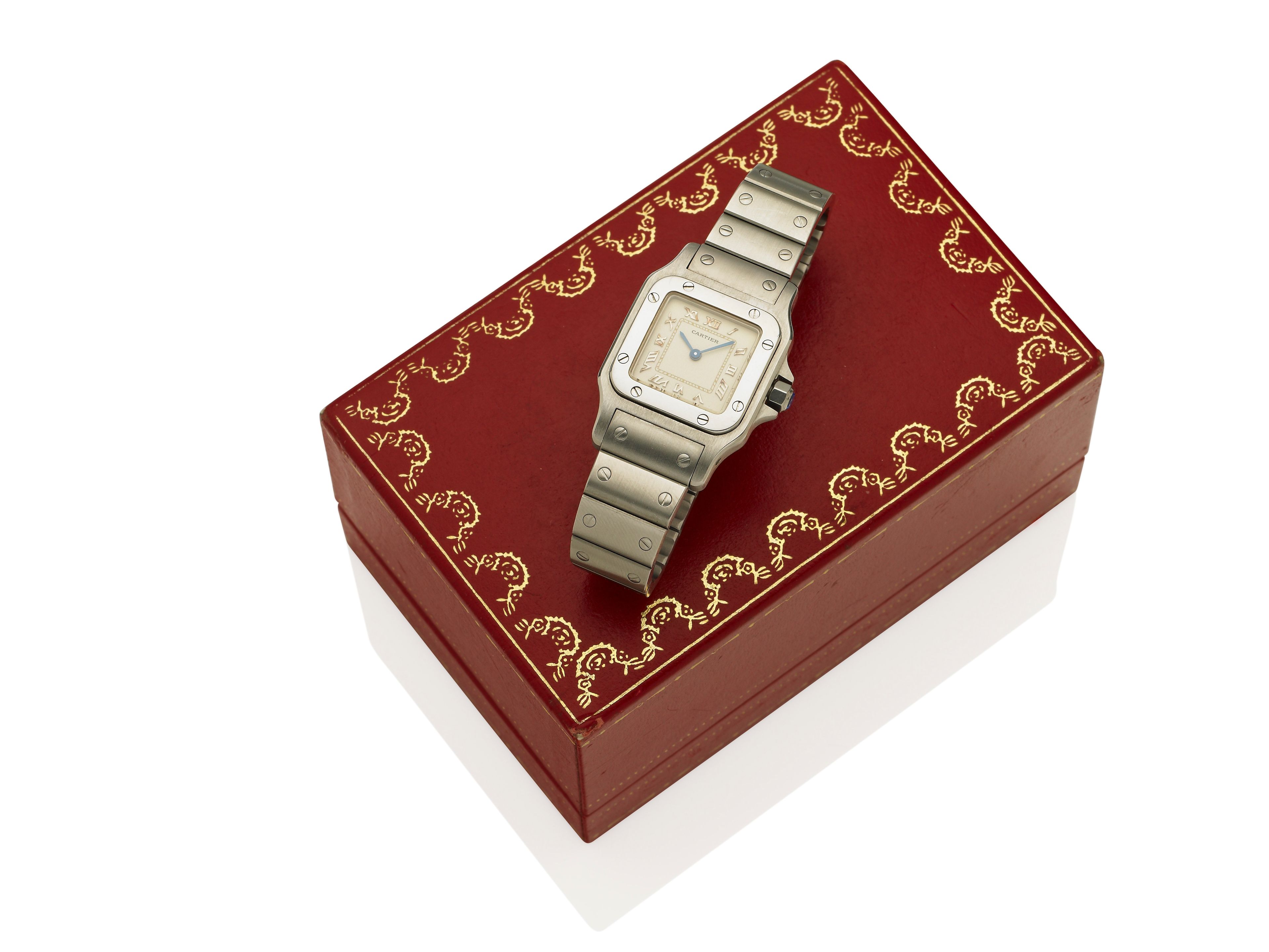 Cartier: A lady's stainless steel quartz wristwatch