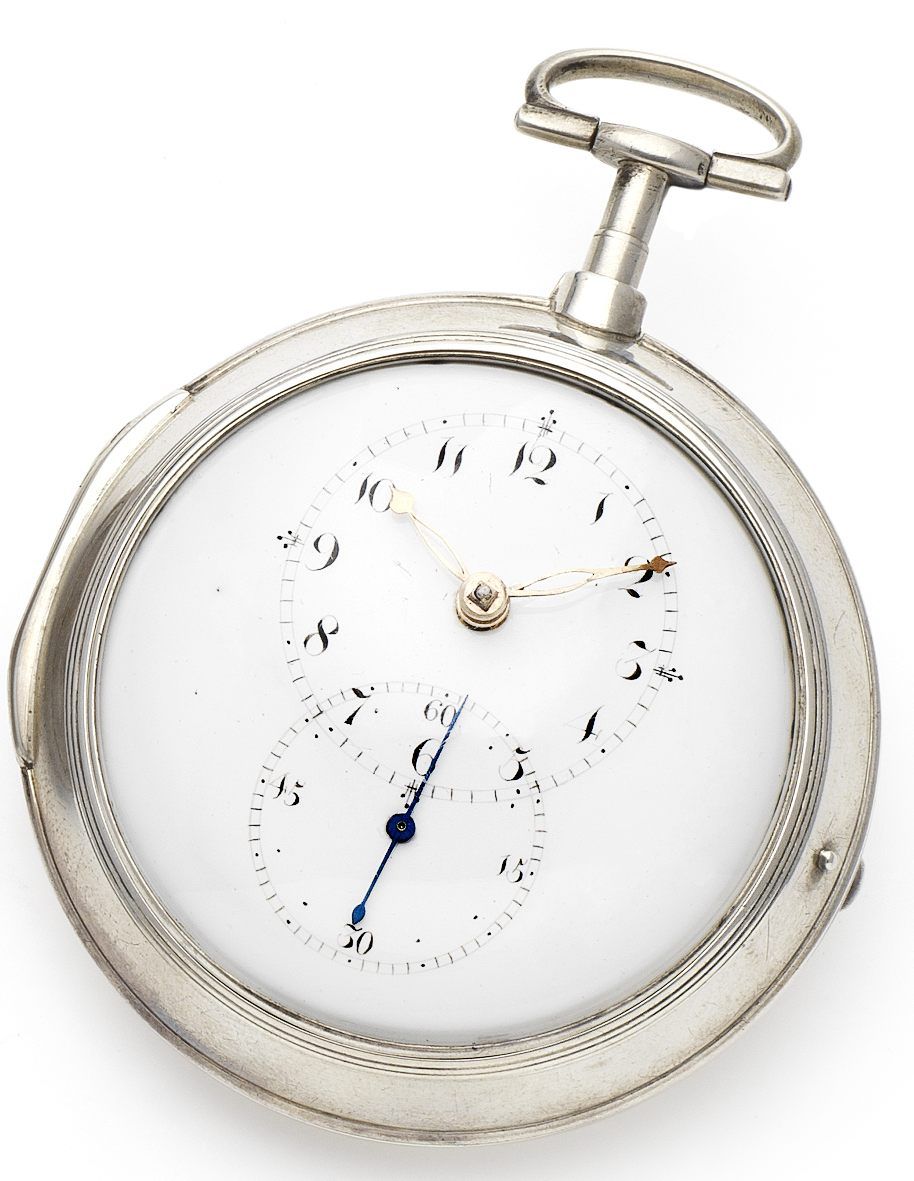 Robert Bateman. An early 19th century silver pair case pocket watch with doctor's dialNumbered 8518, London Hallmark for 1804