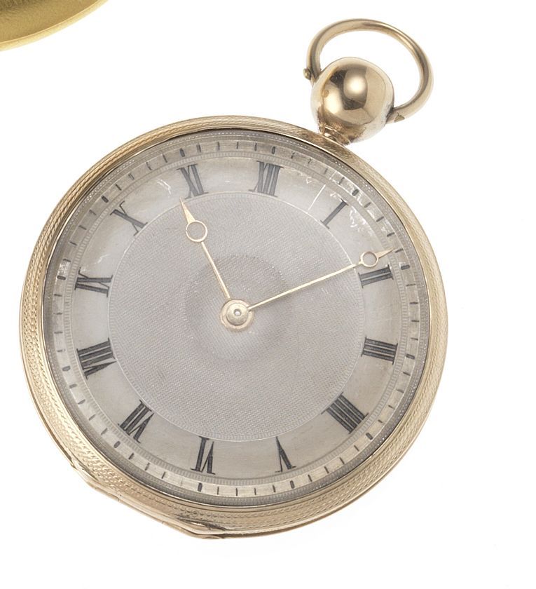 Swiss. A mid 19th century 18ct gold open face pocket watchCase No.1594, 39218