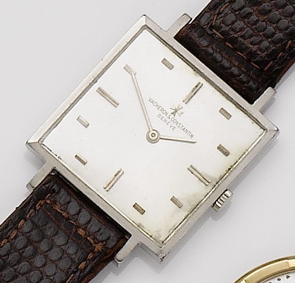 Vacheron & Constantin. An 18ct white gold square cased manual wind wristwatchCase No.405780/6919, Movement No.577358, 1960's