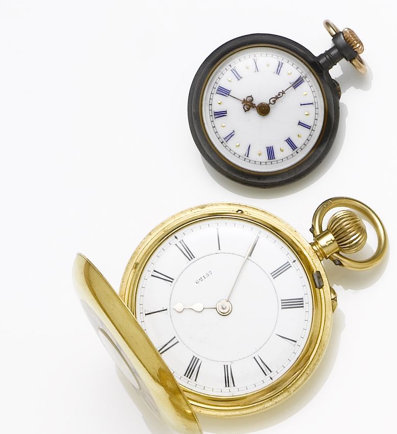 Thomas Russell & Son. An 18ct gold half hunter fob watchNumber 62157, Hallmarked London 1887