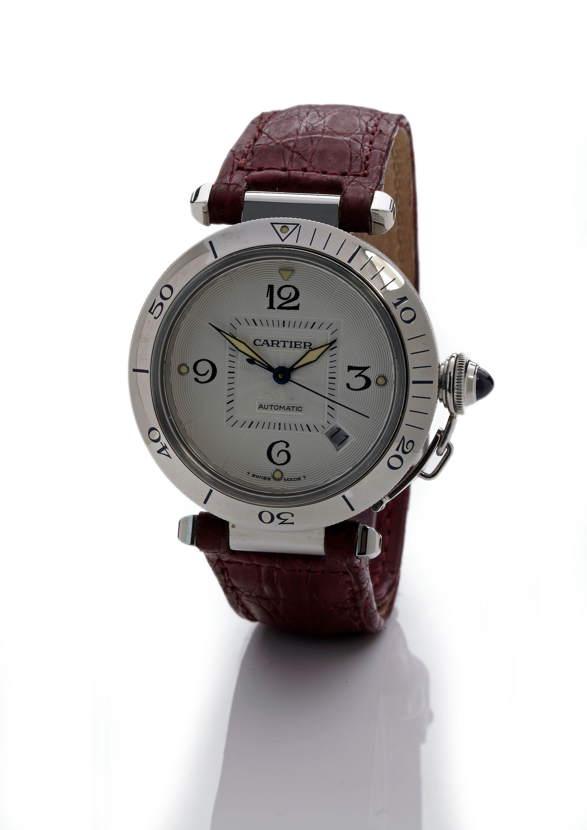 Cartier. A stainless steel automatic center seconds wristwatch with datePasha. 2378 / 25039CD