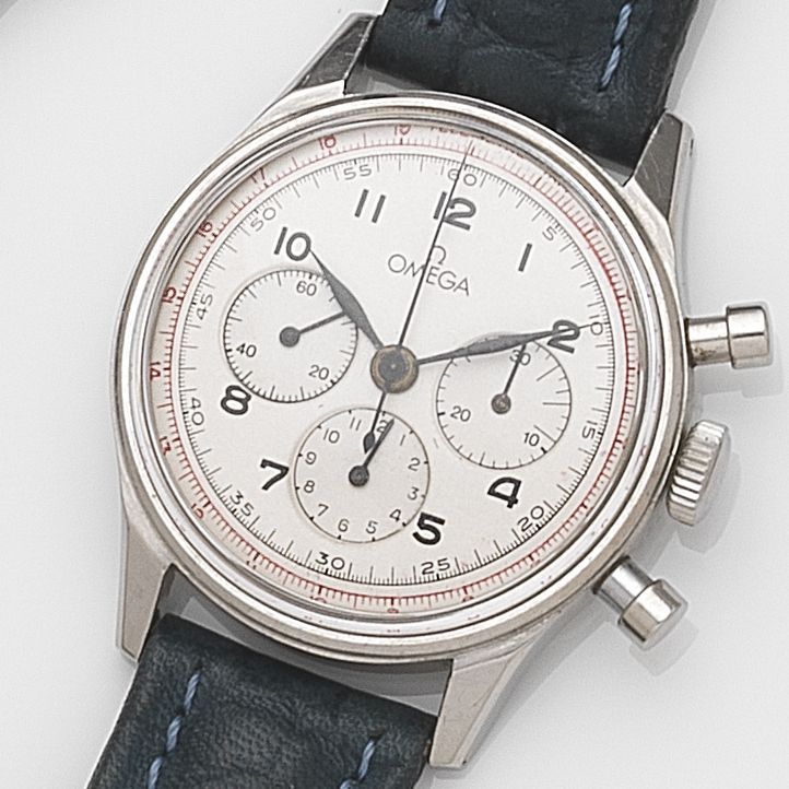 Omega. A stainless steel manual wind chronograph wristwatchRef:2451-1, Case No.355, Movement No.10387994, Circa 1945