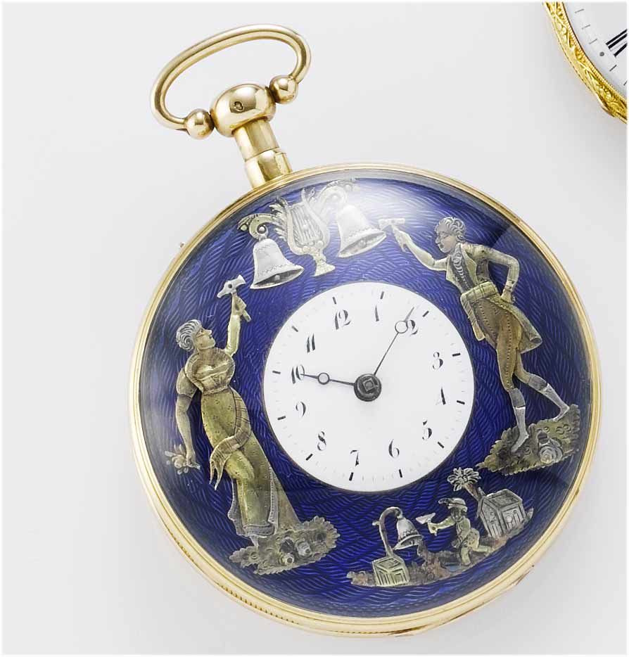 Hilaire Bassereau. A fine early 19th century open face Jacquemart repeating pocket watch Palais Royal a Paris, circa 1810