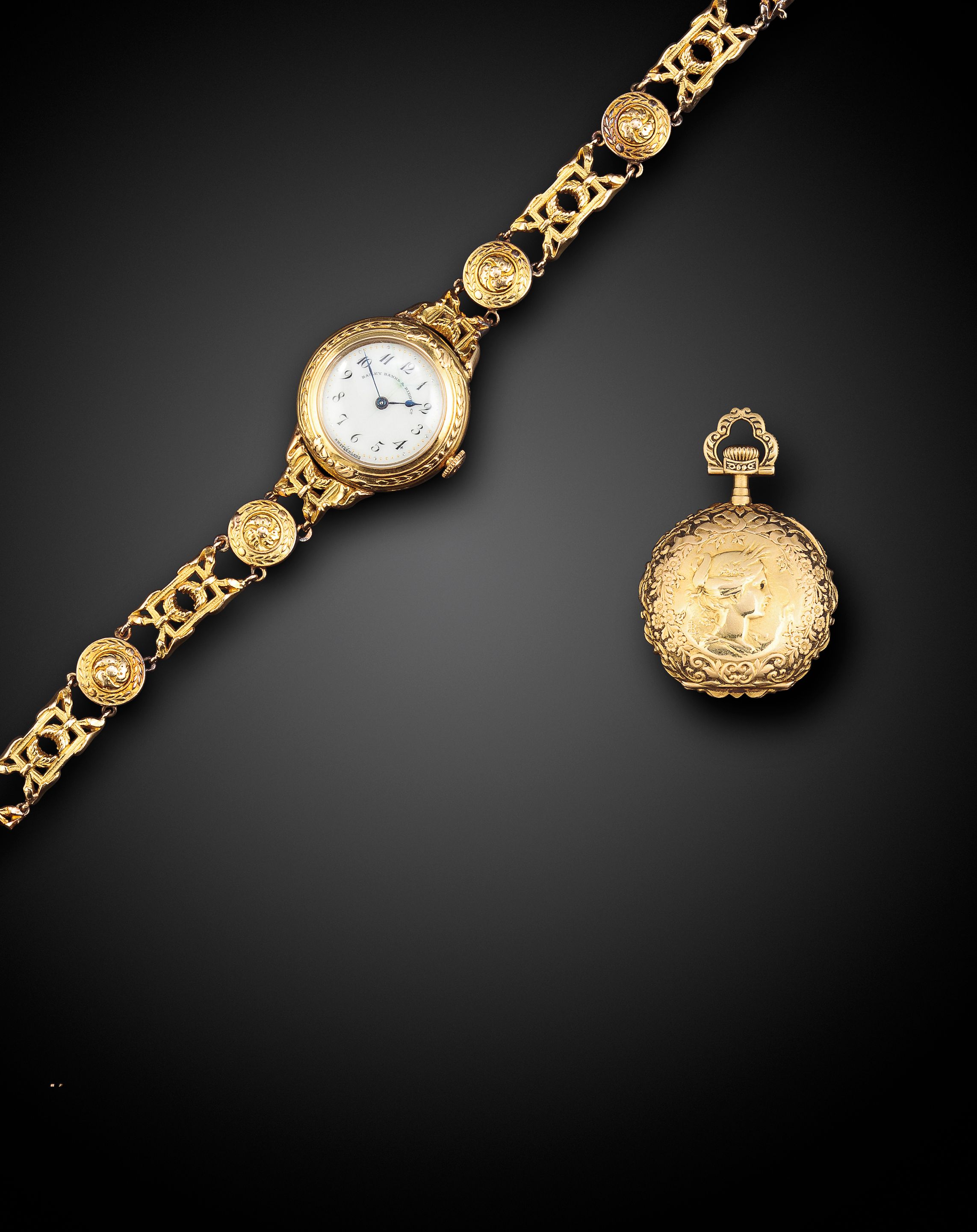 Patek Philippe. A fine and very rare 18K gold early lady's bracelet watchMade for Bailey, Banks & Biddle, Philadelphia, Case no. 269529, Movement no. 160226, ...
