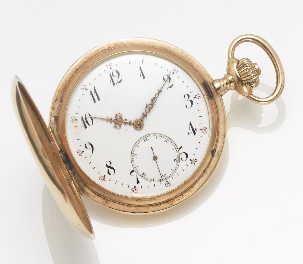 Swiss. A late 19th century 18ct gold full hunter pocket watch