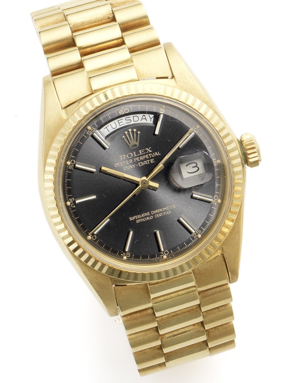 Rolex. An 18ct gold calendar automatic bracelet watchDay-Date, Ref:1803, Case No. 2858919, Circa 1970
