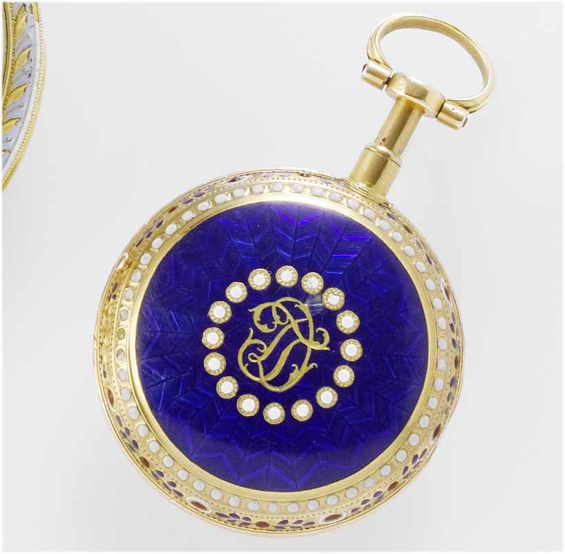 Hardel. A fine 18th century gold and enamel decorated dumb repeating pocket watch (Louis-Michel) Hardel a Paris, No.2011, circa 1760.