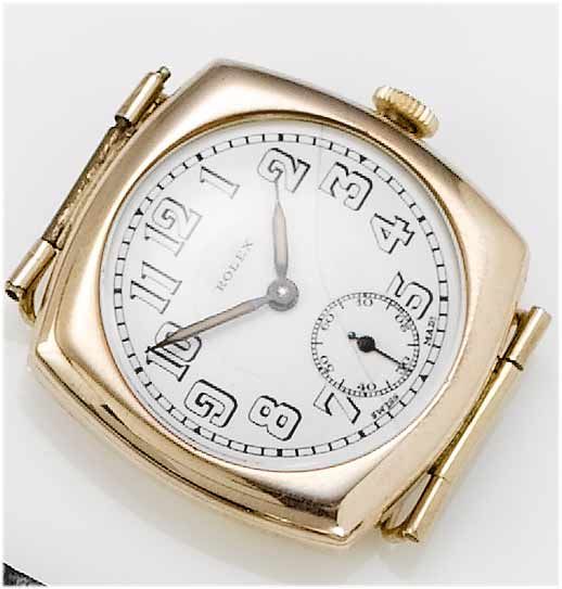 Rolex. A 9ct gold enamel dial wristwatch Glasgow Import Mark for 1924