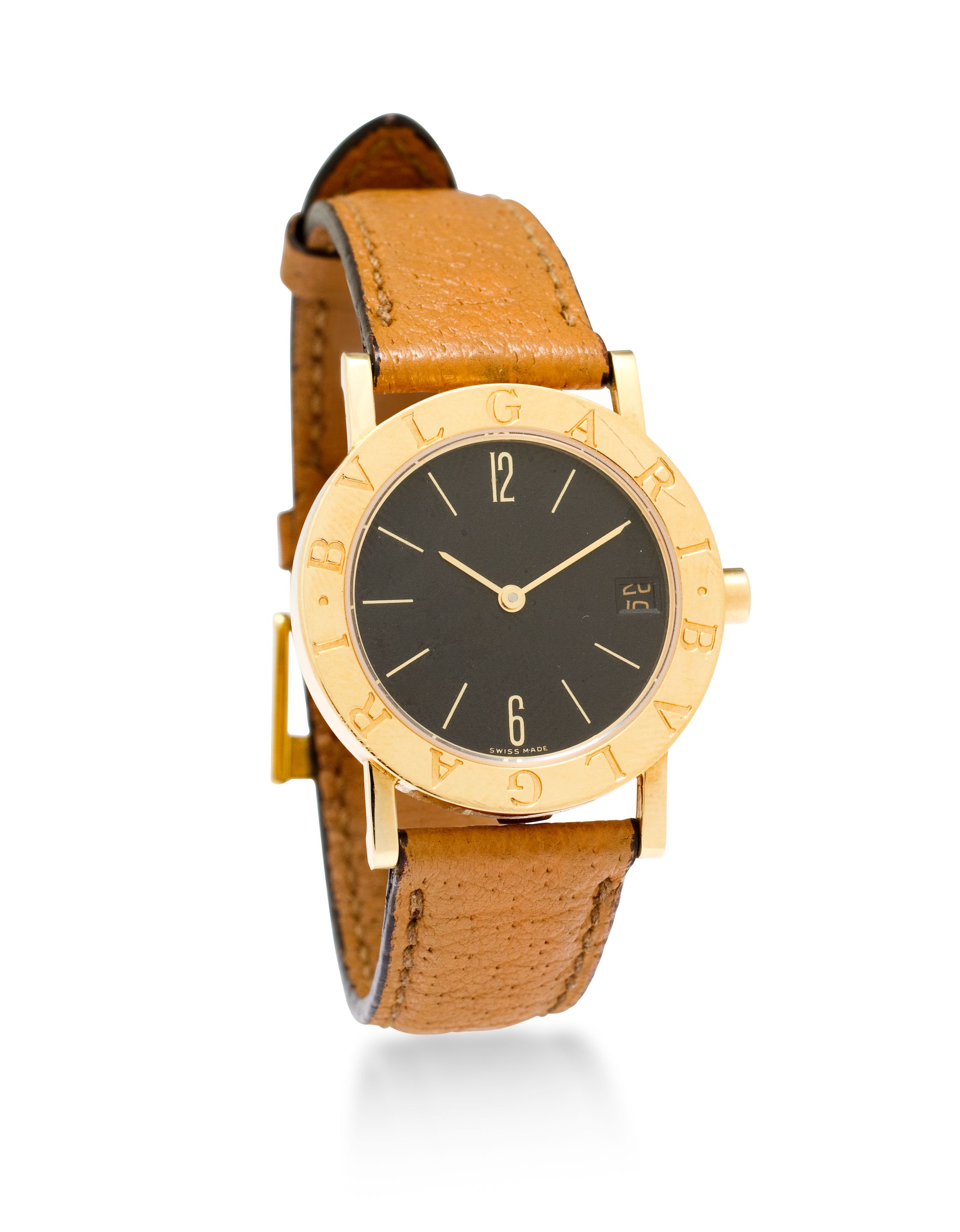 Bulgari. An 18K rose gold wristwatch with dateRef:BB 30 GLD, Case No.F46641