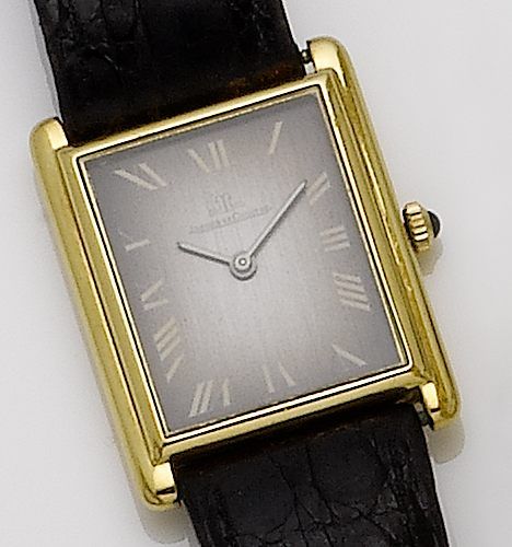 Jaeger-LeCoultre. An 18ct gold manual wind wristwatch1980's