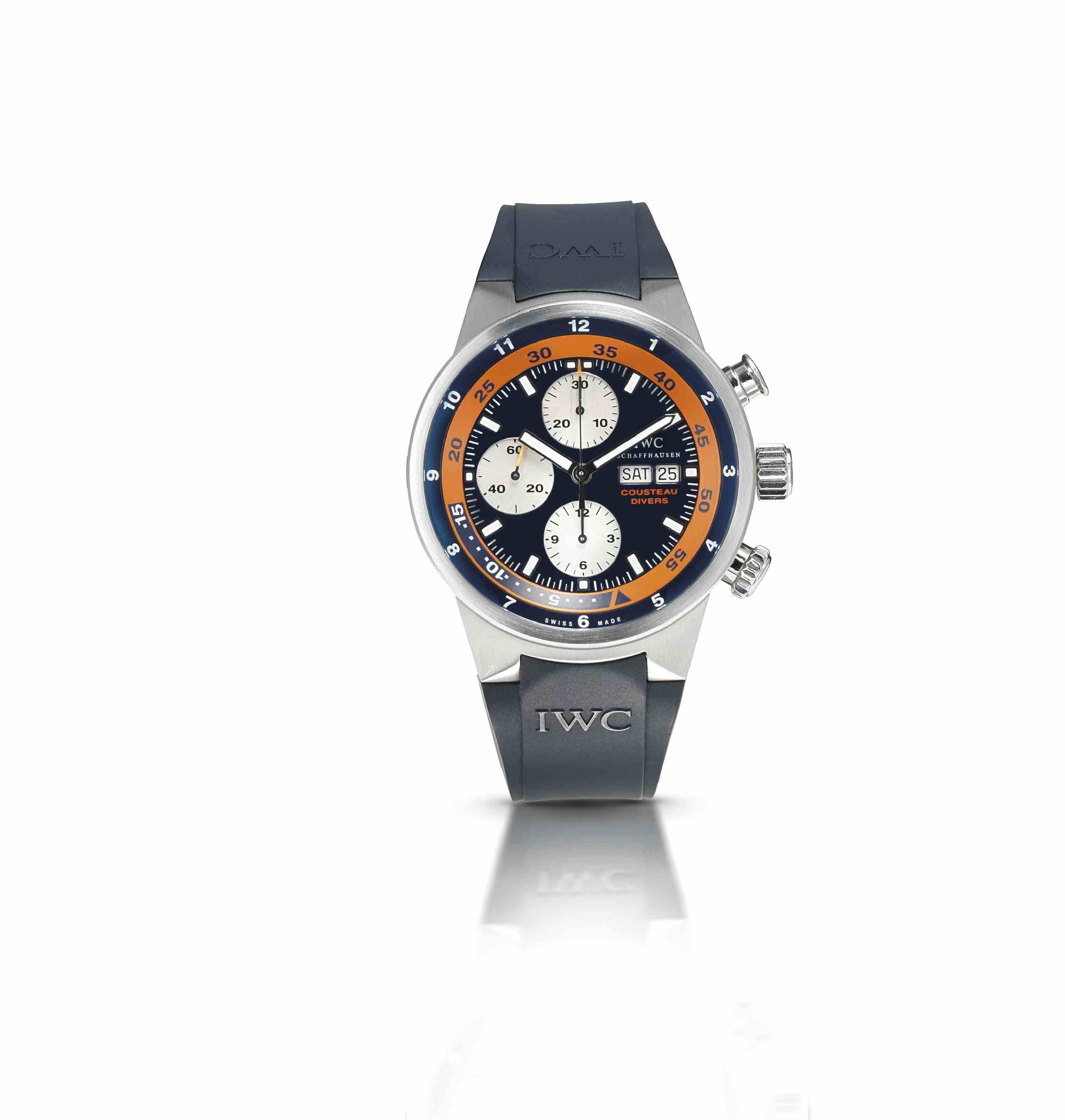 IWC. A fine limited edition titanium and stainless steel calendar chronograph automatic wristwatchAquatimer Chronograph Cousteau Divers, Ref:IW378101, Case No.3329545, Limited edition 2237/2500 , Made in ...