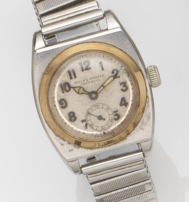 Rolex. A stainless steel and gold manual wind bracelet watchOyster Imperial Viceroy, Ref:1573, Circa 1930