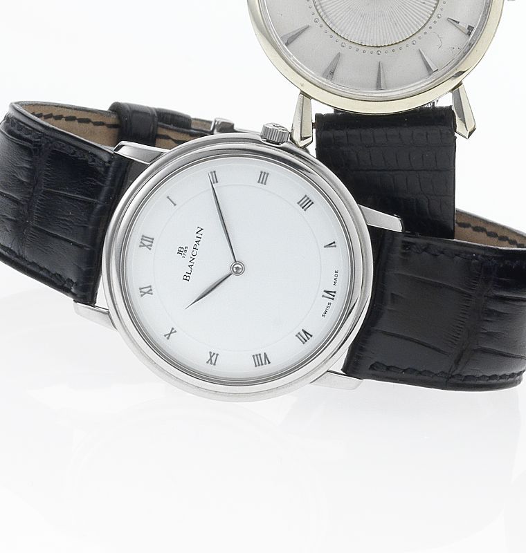Blancpain. A fine stainless steel wristwatch together with fitted box and papersNo.16, 1990's