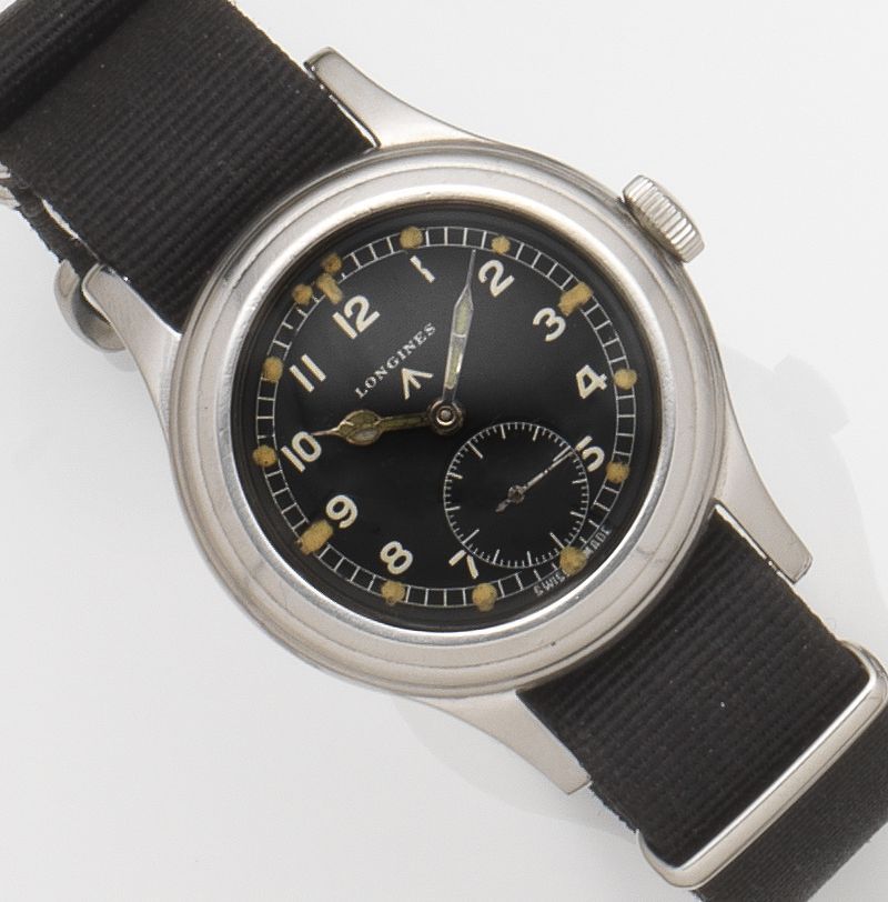 Longines. A stainless steel manual wind military wristwatchRef:23088, Case No.4710, Movement No.6988526, Circa 1950