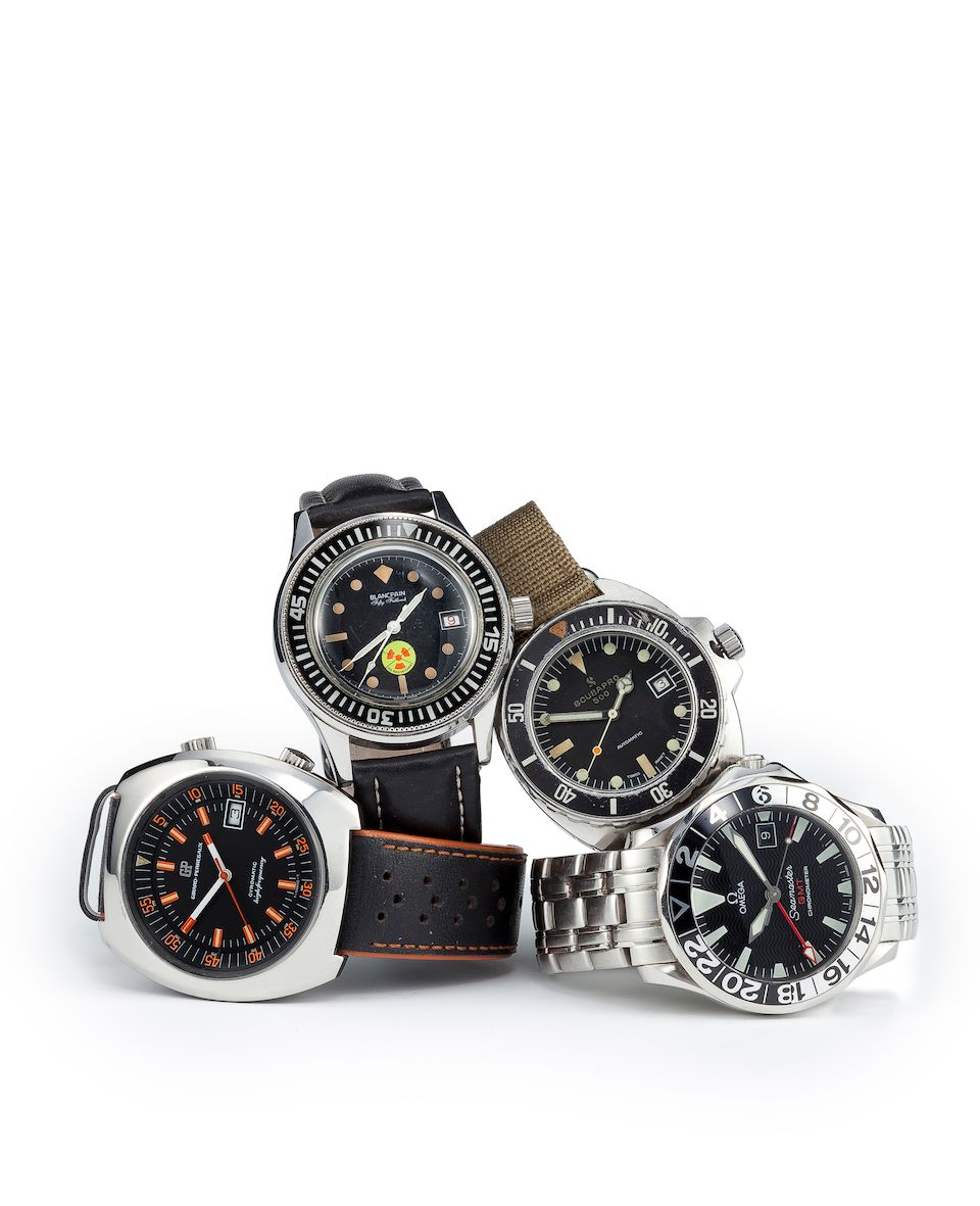 Blancpain. A stainless steel automatic center seconds diver's wristwatchFifty Fathoms, case no. 208702, 1970's
