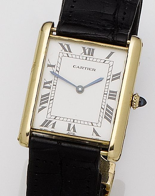 Cartier. 18ct gold automatic wristwatchTank, 1970's