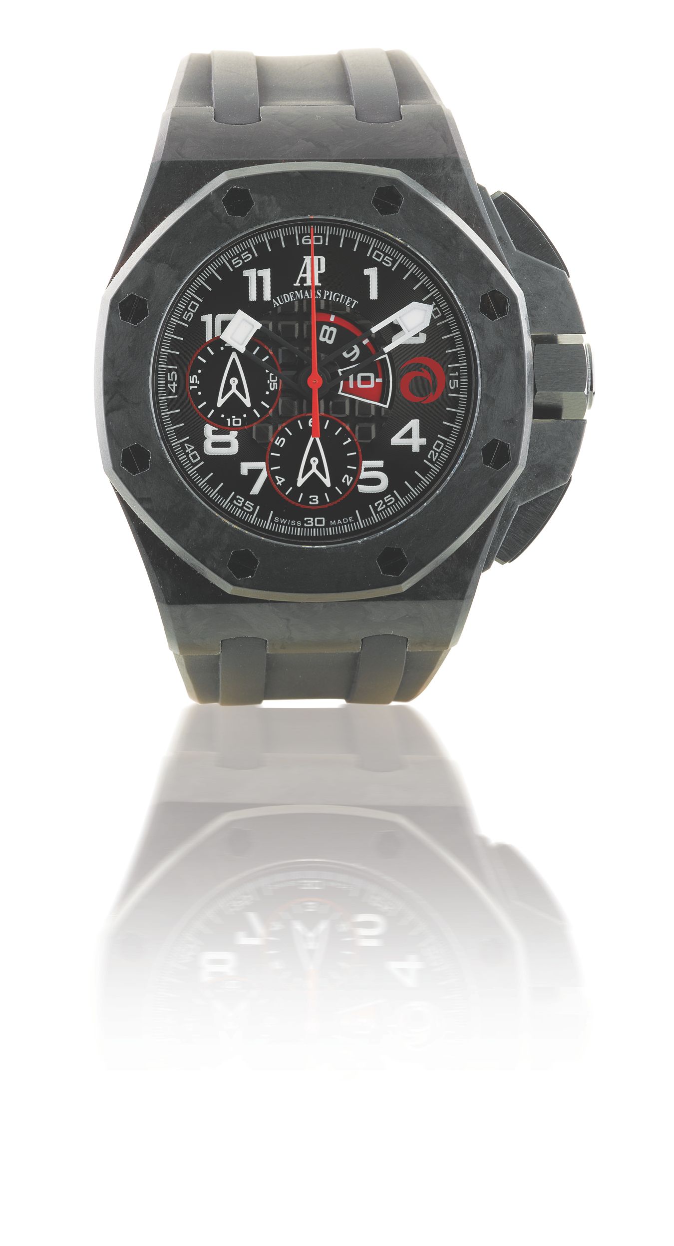 Audemars Piguet. A very rare and fine forged carbon limited edition wristwatch with chronograph flyback and Regatta countdownRoyal Oak Offshore Alinghi Team Chronograph, Ref: 26062FS, ...