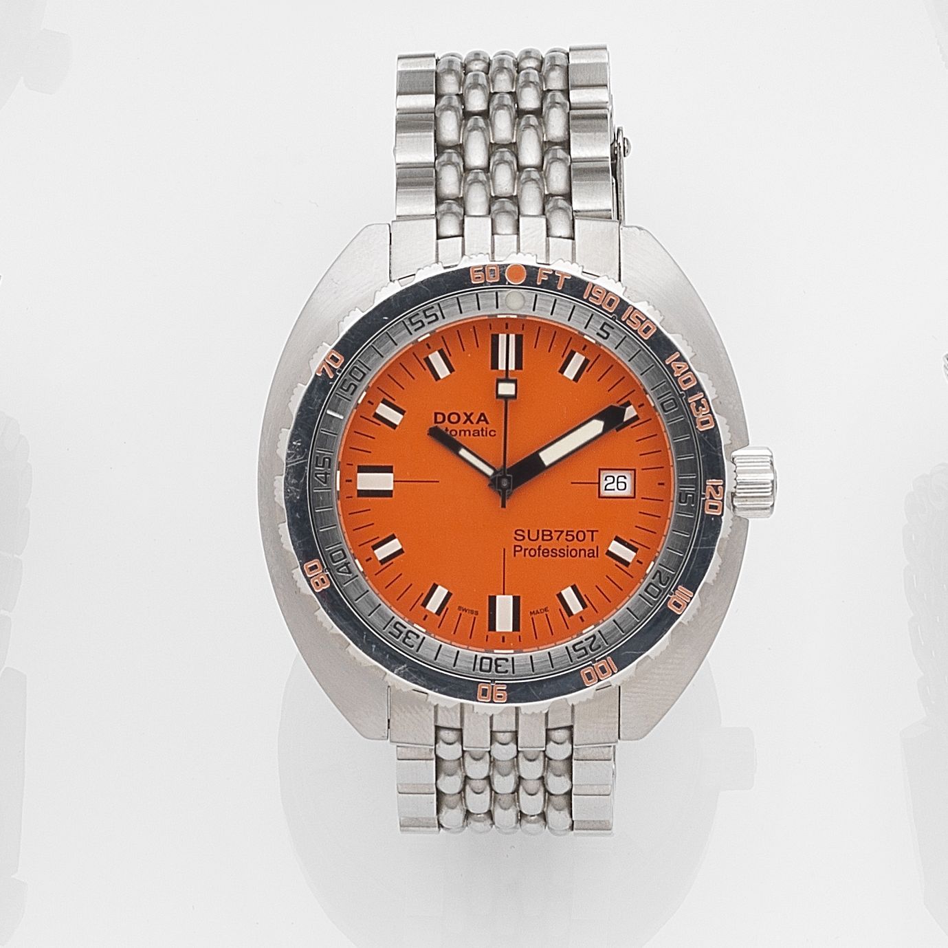 Doxa. An oversized stainless steel automatic calendar diving watch with box and papersSUB750T Professional Clive Cussler Edition, Case No.4891/5000, Sold 29th March 2006