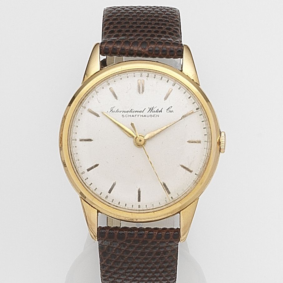 IWC. An 18ct gold manual wind centre seconds wristwatchCase No.1640701, Movement No.1582461, Circa 1961