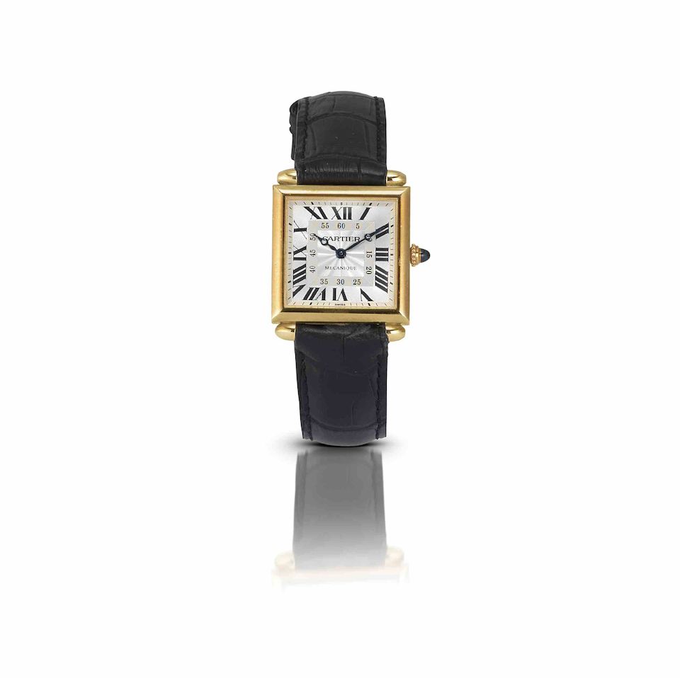 Cartier. A fine and rare 18ct gold manual wind wristwatchObus Collection Privée, Ref:2380, Case No.CC443117, Movement No.1997 0496, Circa 2000