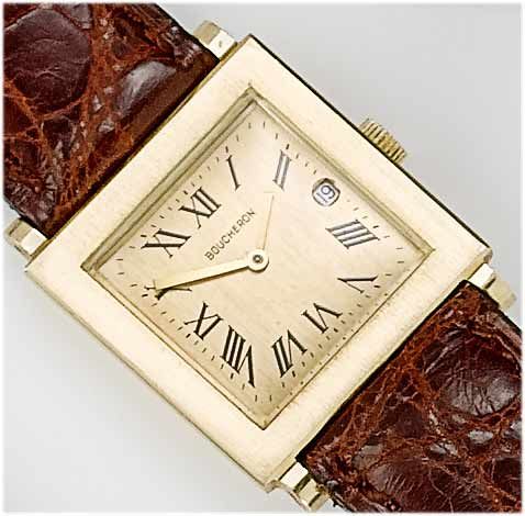 Boucheron. A lady's 18ct gold calendar wristwatch 1980's