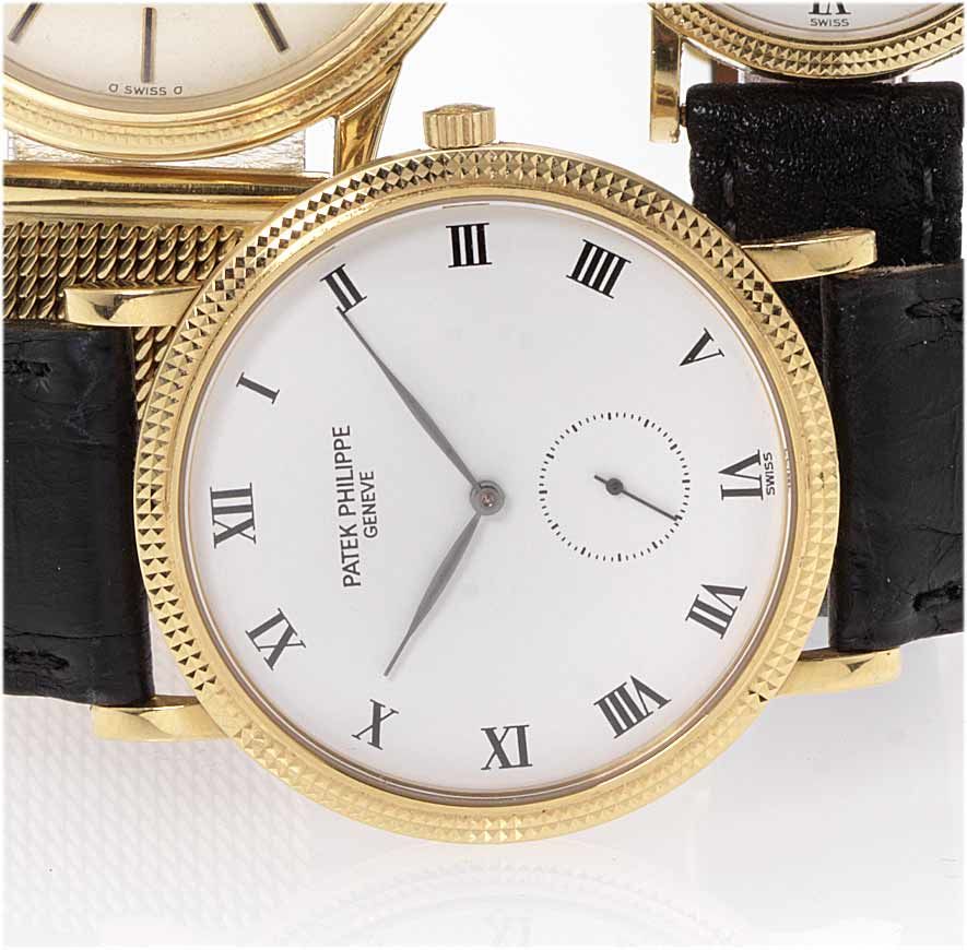Patek Philippe. A fine 18ct gold wristwatch with fitted box Calatrava, Ref:3919, Case No.2908337, Movement No.1827058, 1990's