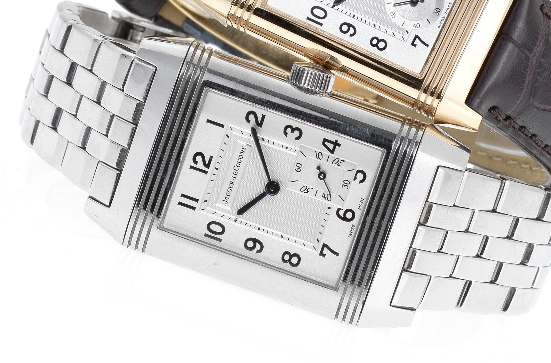 Jaeger LeCoultre. A fine stainless steel manual wind bracelet watch with power reserveReverso Gran Sport, Case No.3266252, Recent