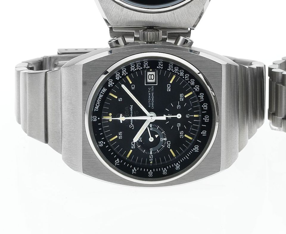 Omega. A fine and rare stainless steel automatic chronograph wristwatchSpeedmaster 125, 1973