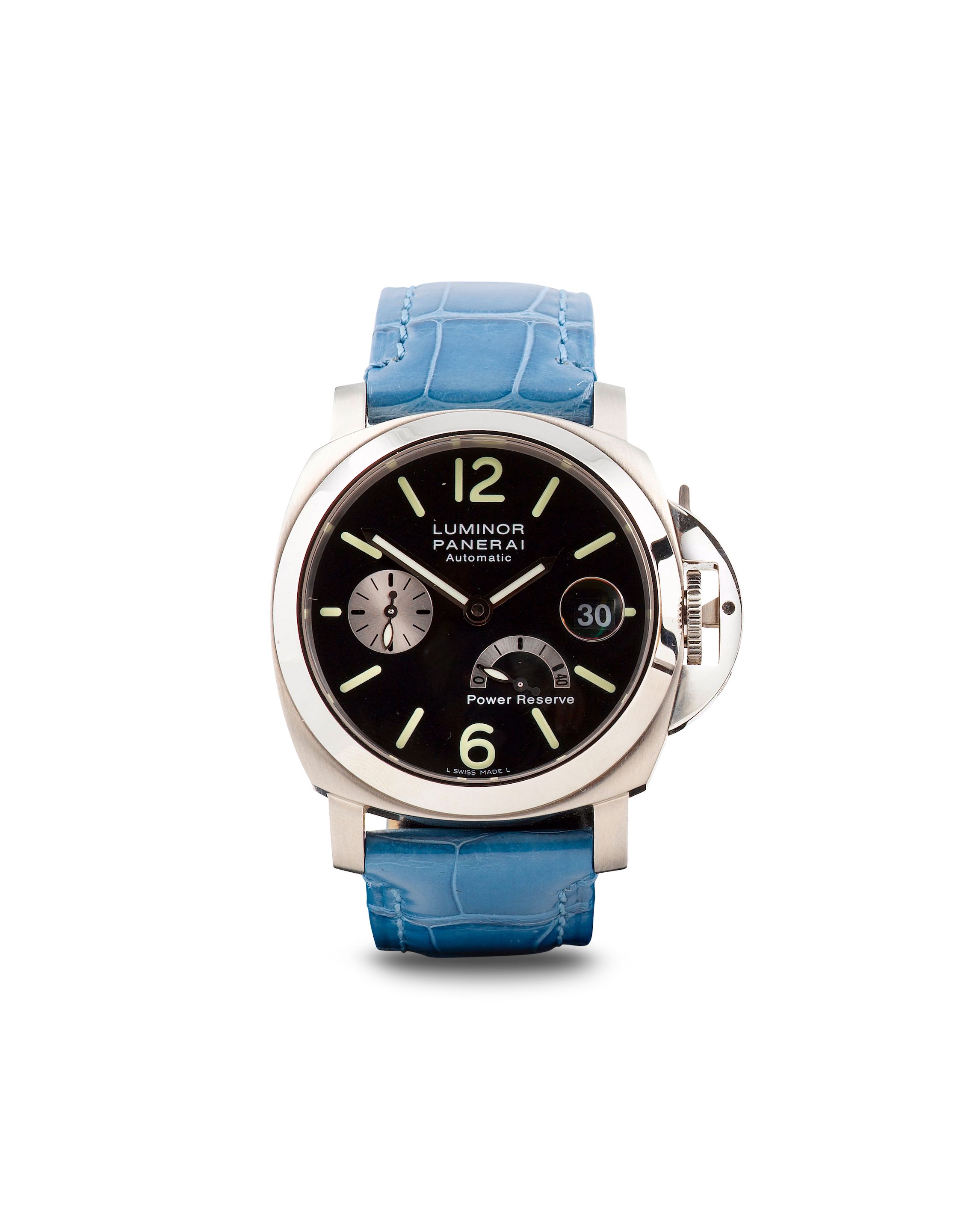 Panerai. A stainless steel automatic wristwatch with date and power reserveLuminor Automatic, Case no OP6575, no. F1226/2100, circa 2003