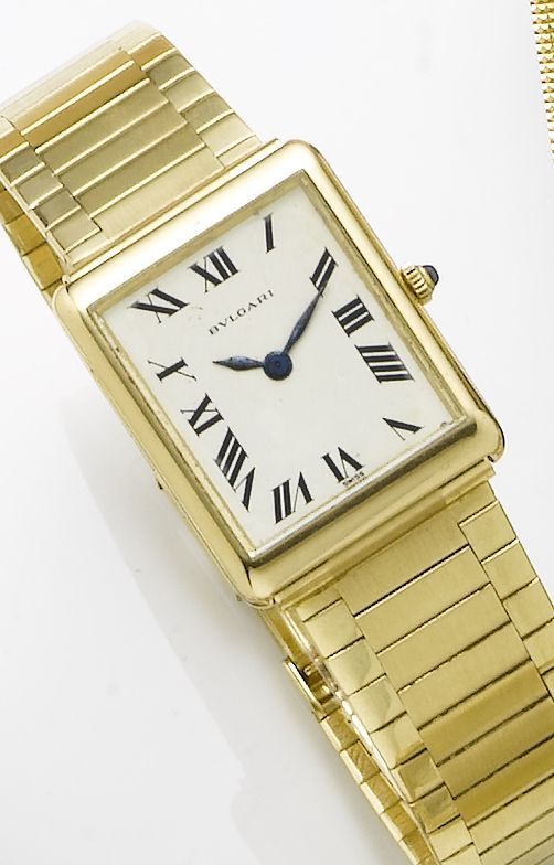 Piaget. An 18ct gold manual wind bracelet watchRetailed by Bulgari, Circa 1970