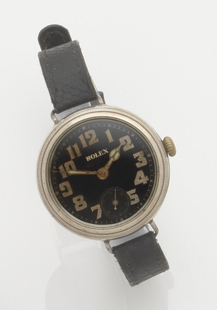 Rolex. A silver manual wind trench wristwatchCase No.654338, London Hallmark for 1915