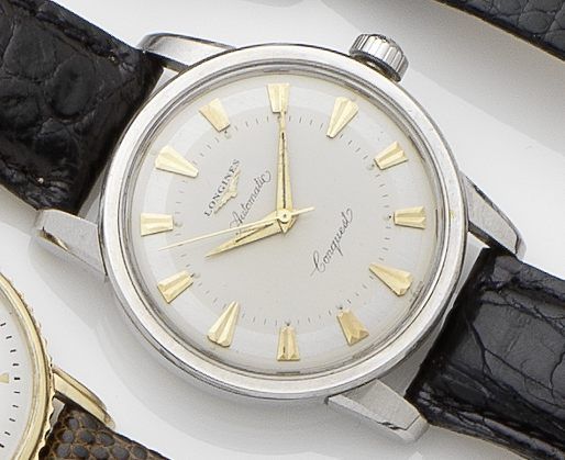 Longines. A stainless steel automatic wristwatchConquest, Case No.9000.12.99, Movement No.10567196, Circa 1956
