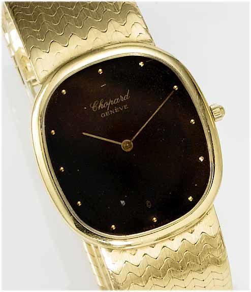 Chopard. A gents 18ct gold bracelet watch retailed by Kutchinsky 1980's