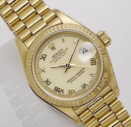 Rolex. An 18ct calendar lady's automatic bracelet watchDatejust, Ref:69178, Case No.E390940, Movement No.1610225, Circa 1990