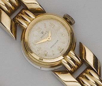 Rolex. A 9ct gold lady's bracelet watchChester Import mark for 1955