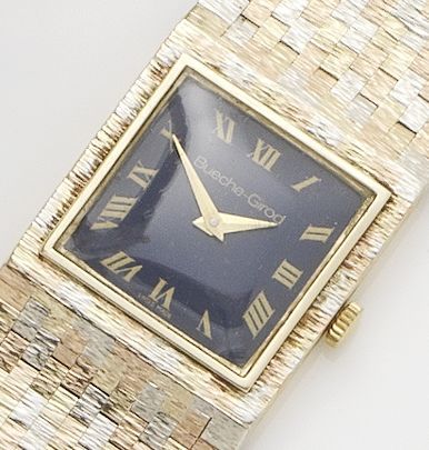 Bueche-Girod. A 9ct gold manual wind bracelet watch1970's