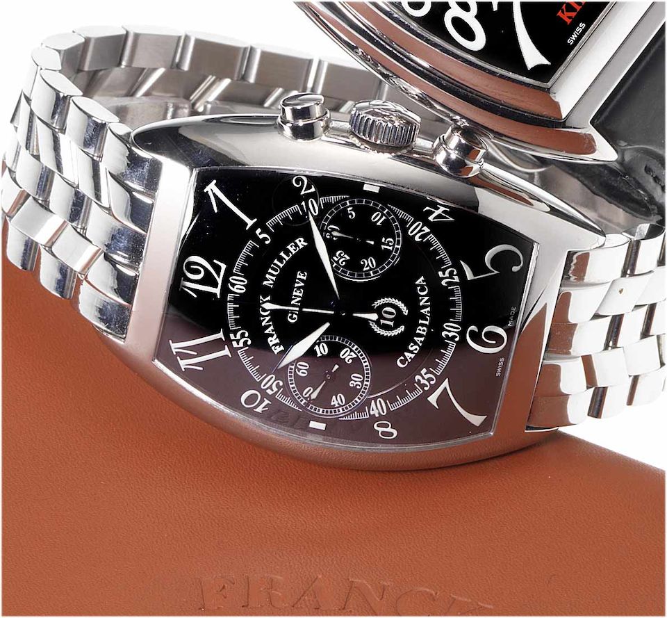 Franck Muller. A fine and rare stainless steel automatic chronograph bracelet watchCasablanca, 10th Anniversary, No.363, Ref:8880 C, Sold in 2004