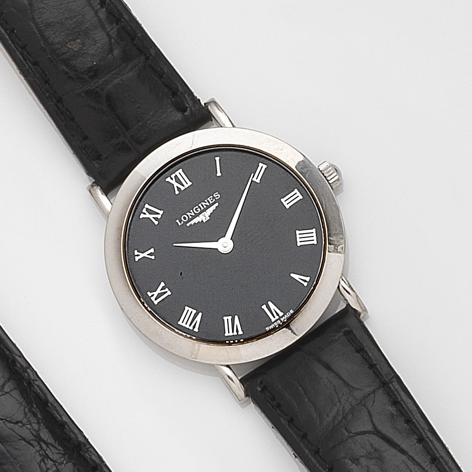 Longines. A platinum manual wind wristwatchRef:26.037.669, Case No.7517 395 2, Circa 1990