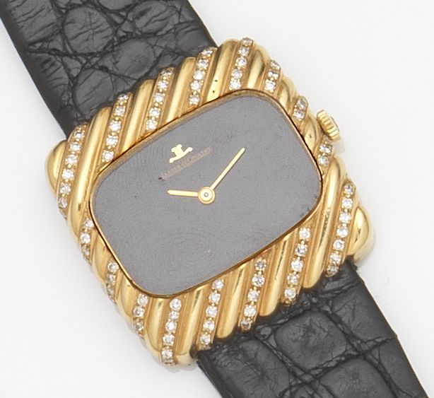 Jaeger-LeCoultre. An 18ct gold and diamond set manual wind wristwatchRef:9135, Case No.1427097, Movement No.2225748, Circa 1970