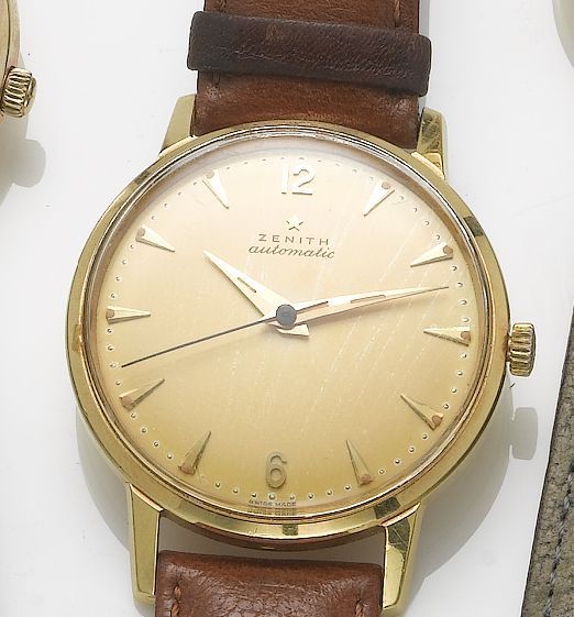 Zenith. An 18ct gold automatic centre seconds wristwatch 1950's