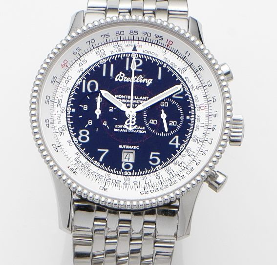 Breitling. A stainless steel calendar chronograph automatic bracelet watchMontbrilliant, Special Edition '100 ans D'Aviation', Ref:A35330, Case No.701470, Circa 2003