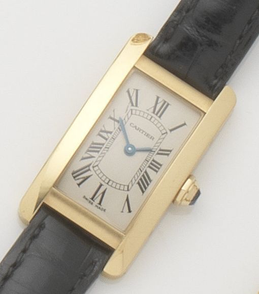 Cartier. An 18ct gold quartz wristwatchTank Americaine, Ref:2482, Case No.32256, 1990's