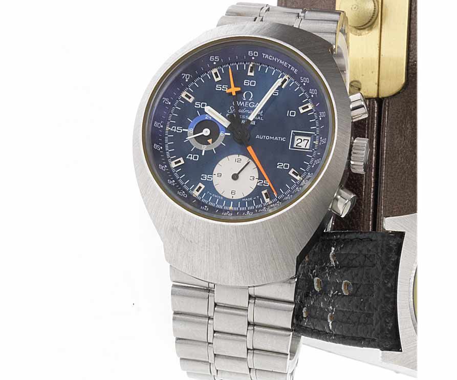 Omega. A fine and rare stainless steel automatic chronograph calendar bracelet watchSpeedmaster Professional Mark III, 1970's