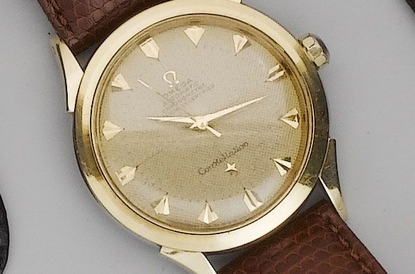 Omega. A gold plated automatic centre seconds wristwatchConstellation, 1950's