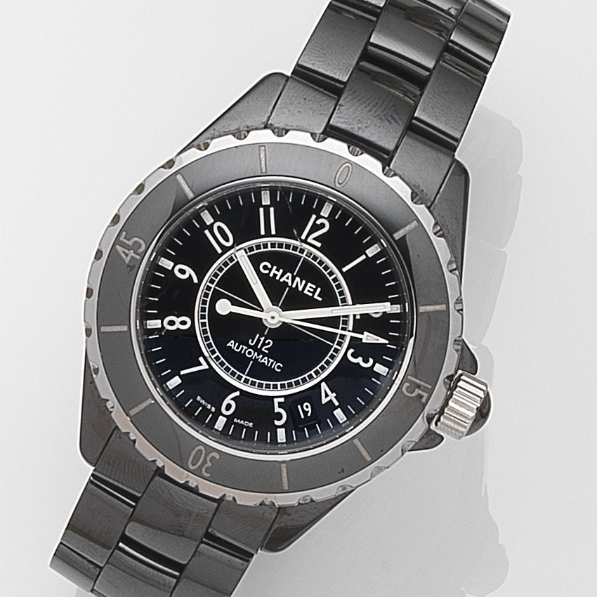 Chanel. A black ceramic automatic calendar bracelet watch J12, Ref:K.G.07952, Circa 2005