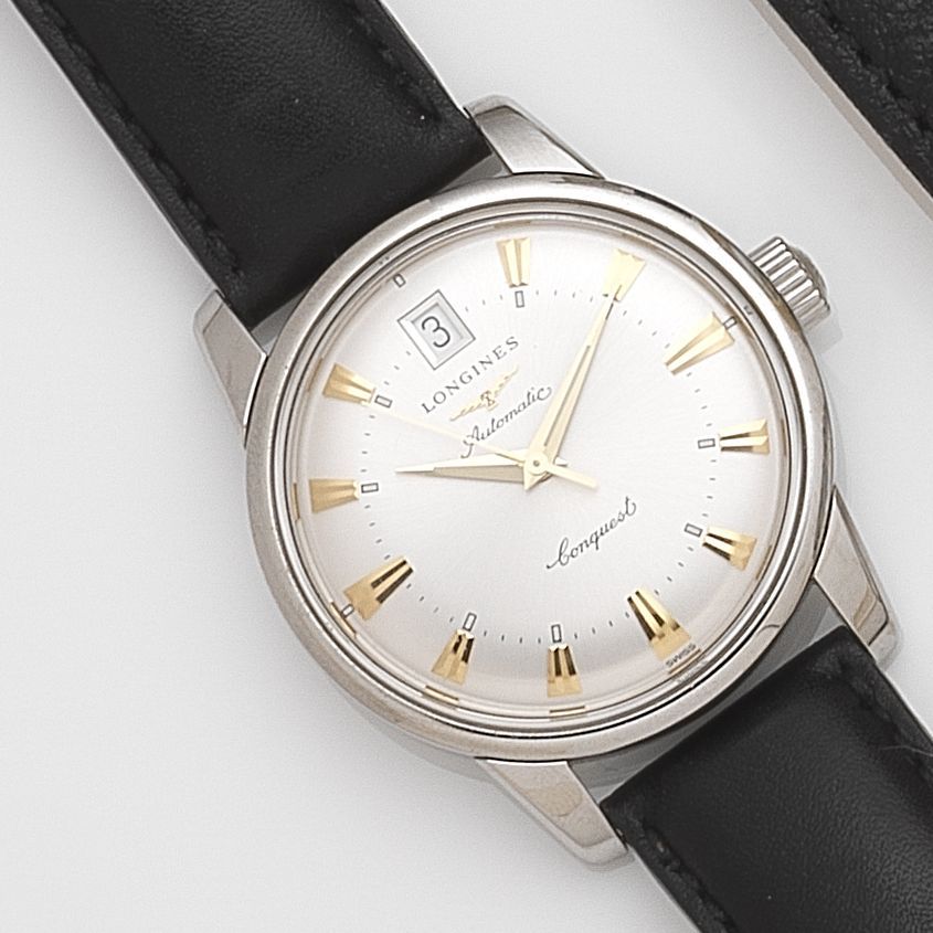 Longines. A stainless steel automatic calendar wristwatchConquest, Ref:L1.611.4, Case No.33451117, Recent