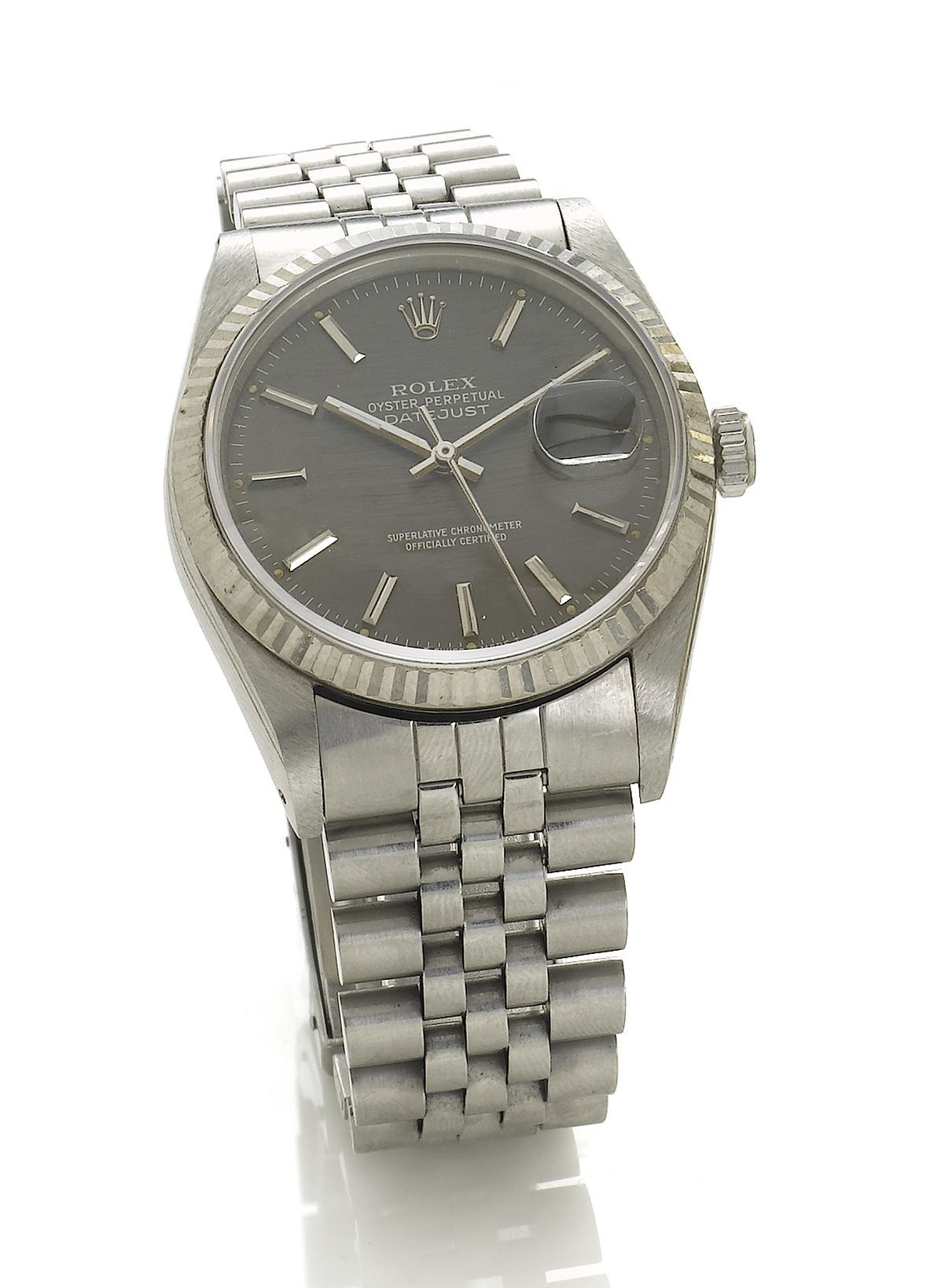 Rolex. A fine stainless steel automatic centre seconds bracelet watchDatejust, Ref:16200, 1991