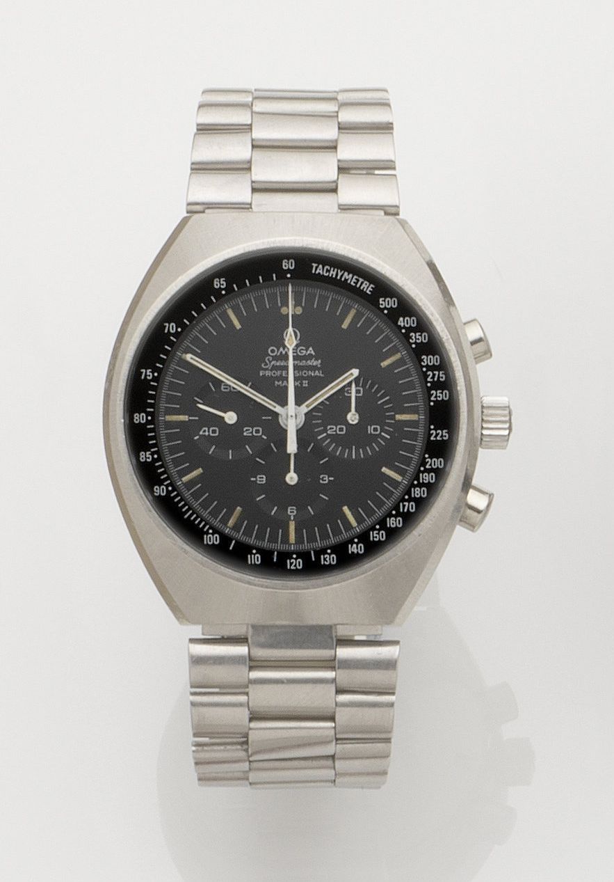 Omega. A stainless steel manual wind bracelet watchSpeedmaster Professional Mark II, Ref:145.014, Movement No.31614156, Circa 1971